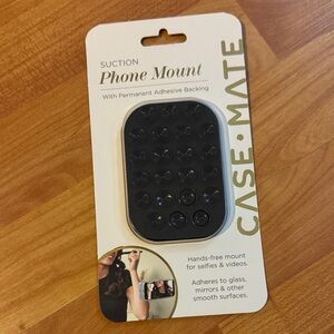 NEW Case mate black suction cup phone backing, fits most.